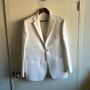 MODERN Kiton Linen Cream Blazer US50 Su Misura
